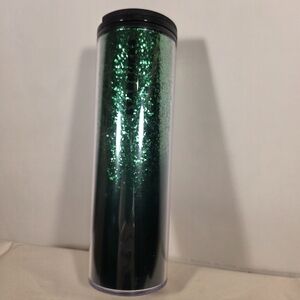 Starbucks Green Glitter Travel Tumbler (16 oz) 2019 Holiday Christmas